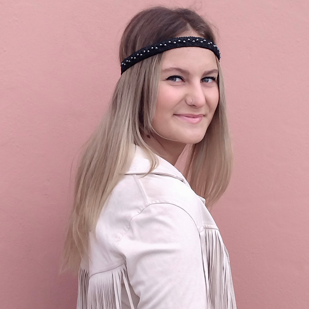 Otsa- / kaulapanta hematiitti kivillä - Uli Design