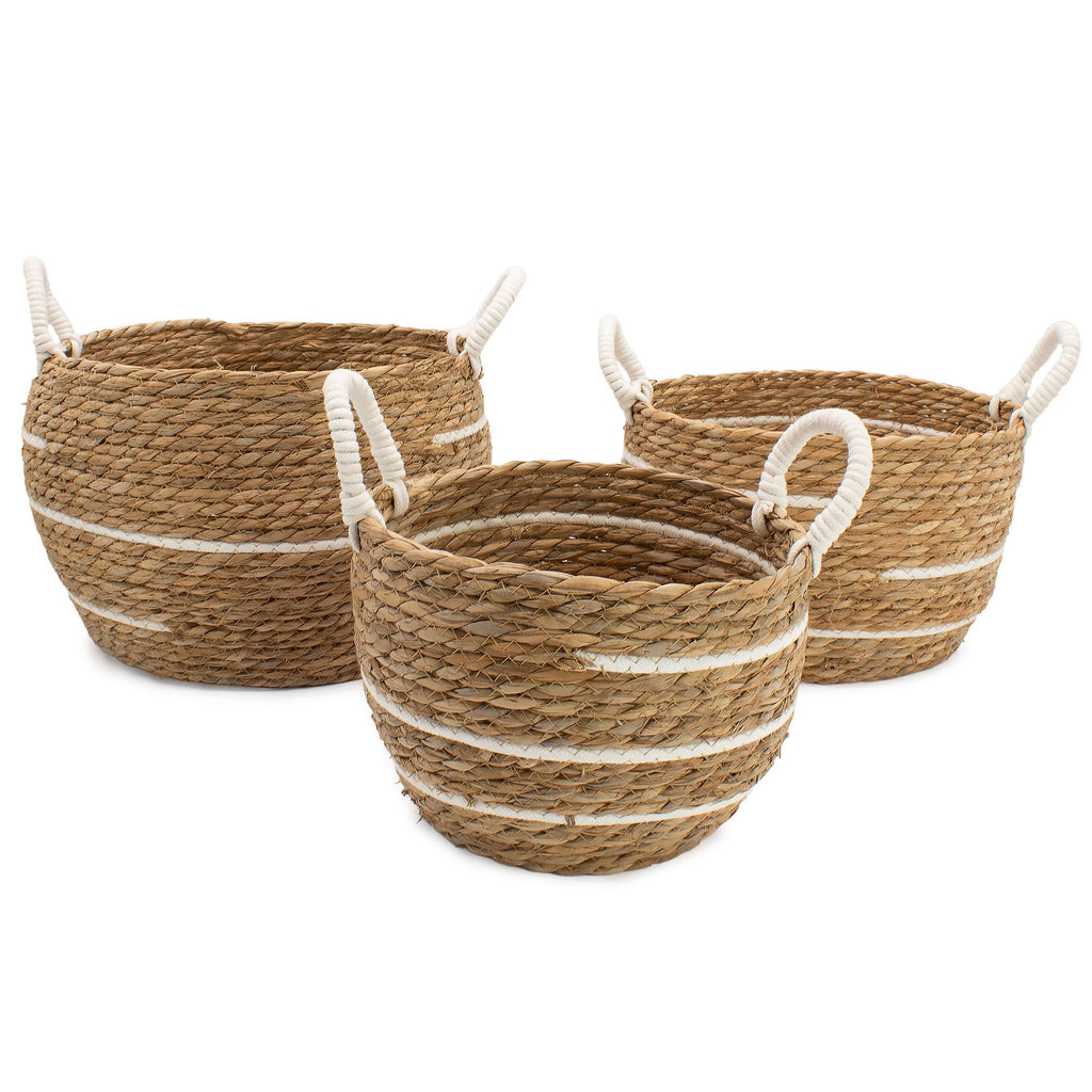 Puuvilla ja meriheinäkorit - kolmen korin setti